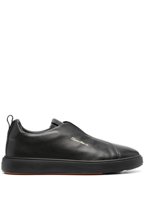 Santoni round-toe leather sneakers - Black