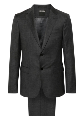 Zegna single-breasted checked wool suit - Grey
