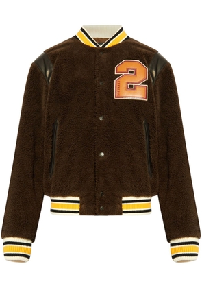 DSQUARED2 Bear's Varsity shearling bomber jacket - Brown
