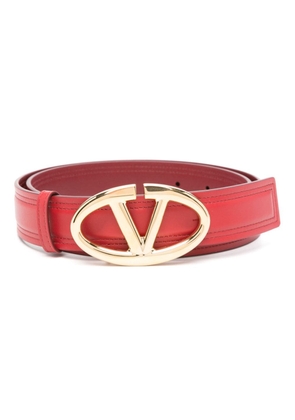 Valentino Garavani VLogo-buckle leather belt - Red