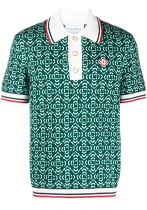 Casablanca jacquard-logo polo shirt - Green