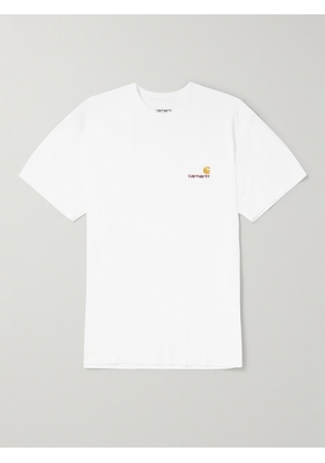 Carhartt WIP - American Script Logo-Embroidered Organic Cotton-Jersey T-Shirt - Men - White - XS