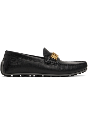 Moschino Black Drummed Calf Loafers