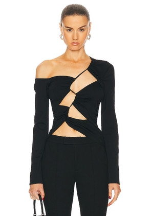 Sid Neigum Centre Tension Cutout Top in Black - Black. Size L (also in S, XL, XS).