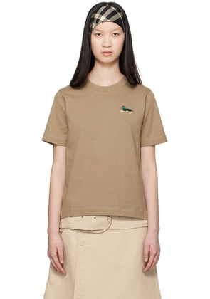 Burberry Taupe Embroidered T-Shirt