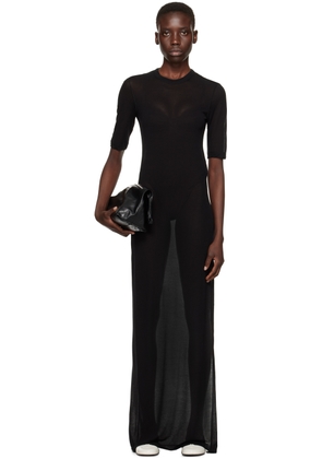 AMI Paris Black Slit Maxi Dress