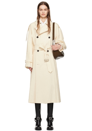 Burberry Off-White Long Trench Coat