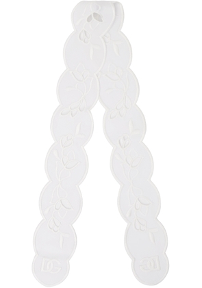 Dolce & Gabbana White Cotton Broderie Anglaise Headscarf