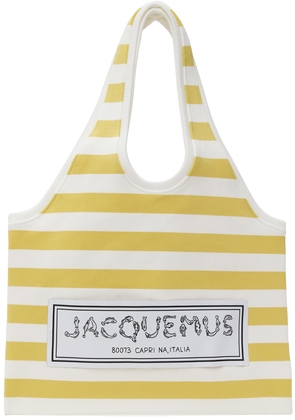 JACQUEMUS Yellow & White La Casa 'Le sac Marcel' Tote