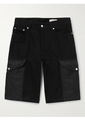 Alexander McQueen - Straight-Leg Shell-Trimmed Denim Cargo Shorts - Men - Black - IT 48