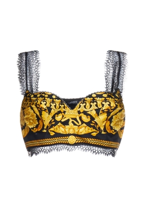 Versace Barocco Silk Bralette Top