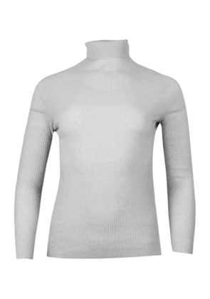 Fabiana Filippi Lightweight Turtleneck Long-sleeved Sweater In Soft And Fine Wool, Silk And Cashmere With Small Rib Knit