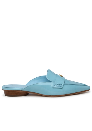 Tory Burch Light Blue Shiny Leather Pointed Sabots