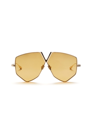 Valentino Eyewear Hexagon - Light Gold Sunglasses