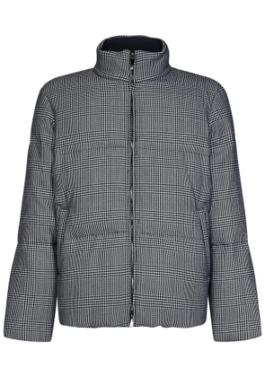 Thom Browne 4 Bar Reversible Funnel Neck Zip Up Jacket Heavy Wool Suiting