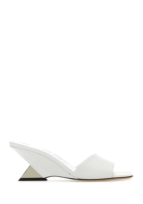 The Attico White Leather Cheope Mules