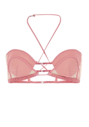 Nensi Dojaka Pink Stretch Chiffon Bra