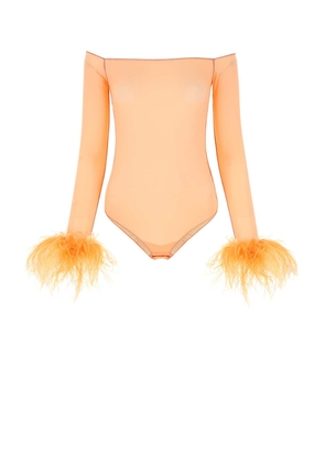 Oseree Peach Mesh Bodysuit