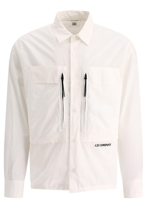 C. P. Company Logo Embroidered Buttoned Poplin Overshirt