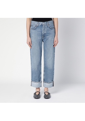 AGOLDE Light Blue Fran Jeans In Organic Denim With Turn-ups
