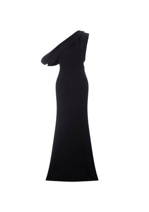 Alexander McQueen Black Asymmetrical Long Dress With Cut-out