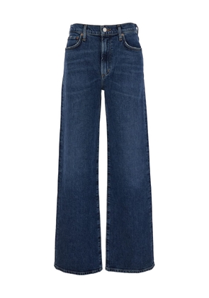 AGOLDE harper Blue Five-pocket Straight Jeans In Cotton Denim Woman