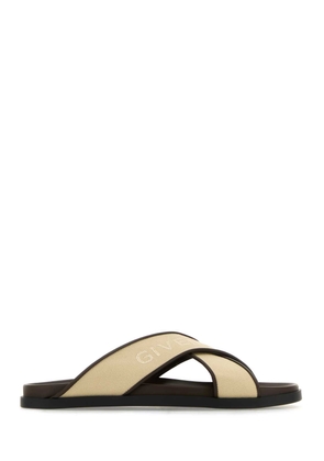 Givenchy Sand Canvas G Plate Slippers