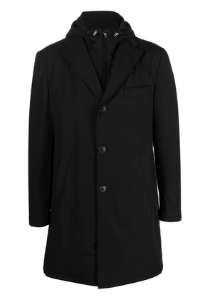 Corneliani single-breasted hooded lightweight jacket - Black
