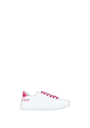 Givenchy City Sport Sneakers In White/neon Pink Leather