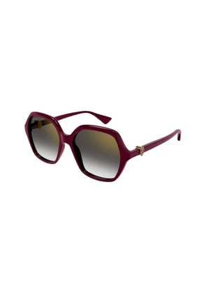 Cartier Eyewear Ct 0470 - Burgundy Sunglasses