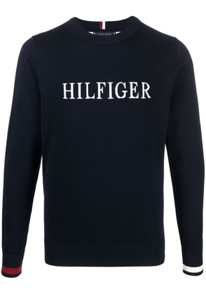 Tommy Hilfiger intarsia-knit logo crew-neck jumper - Blue