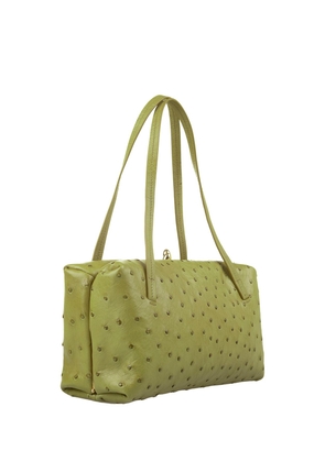 Jil Sander Goji Pillow Bag In Green Leather With Polka Dots
