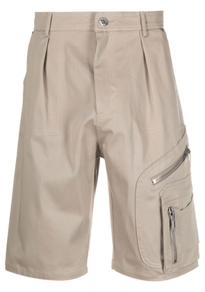 LES HOMMES knee-length cargo shorts - Neutrals