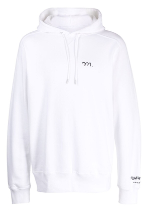 sacai slogan-print cotton hoodie - White