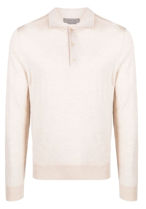 Corneliani fine-knit long-sleeve polo shirt - Neutrals
