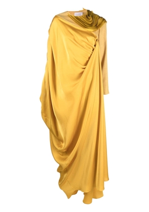 Gaby Charbachy draped asymmetric long dress - Yellow