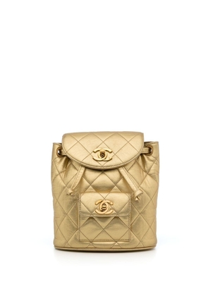 CHANEL Pre-Owned 1992 Duma diamond-quilted backpack - Gold