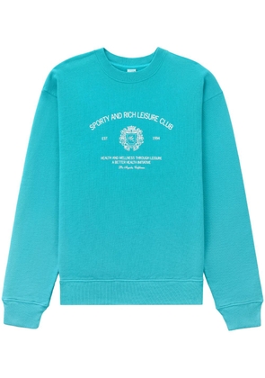 Sporty & Rich slogan-print crew-neck sweatshirt - Blue