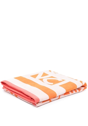 Moncler logo-print cotton beach towel - Orange