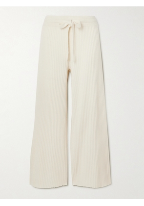 Eres - Rieur Ribbed Wool And Cashmere-blend Straight-leg Pants - Ivory - small,medium,large