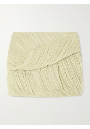 Tory Burch - Ruched Silk-gauze Mini Skirt - Green - US2,US4,US6,US8