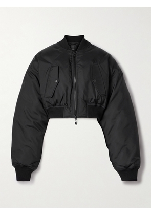 WARDROBE.NYC - Cropped Reversible Quilted Padded Shell Bomber Jacket - Black - small