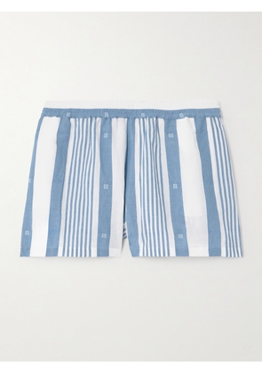 Givenchy - Striped Cotton And Linen-blend Shorts - Blue - FR34,FR36,FR38,FR40,FR42,FR44