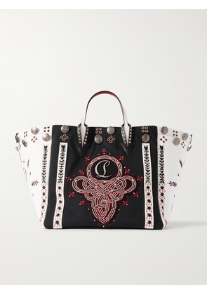 Christian Louboutin - Breizcaba Embellished Felt And Leather-trimmed Faille Tote - Black - One size