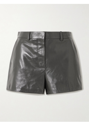 Gucci - Embossed Leather Shorts - Gray - IT42,IT44