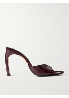 Victoria Beckham - Brushed-leather Sandals - Burgundy - IT36,IT37,IT38,IT39,IT40,IT41