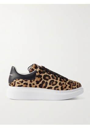 Alexander McQueen - Leather-trimmed Leopard-print Calf Hair Sneakers - Brown - EU 35,EU 36,EU 36.5,EU 37,EU 37.5,EU 38,EU 38.5,EU 39,EU 39.5,EU 40,EU 41