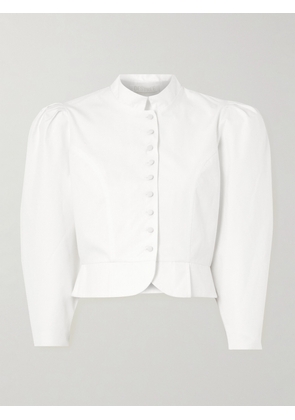 DESTREE - Amoako Paneled Cotton-poplin Jacket - White - x small,small,medium,large
