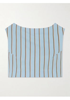 DESTREE - Richard Cropped Striped Twill Top - Blue - small,medium,large