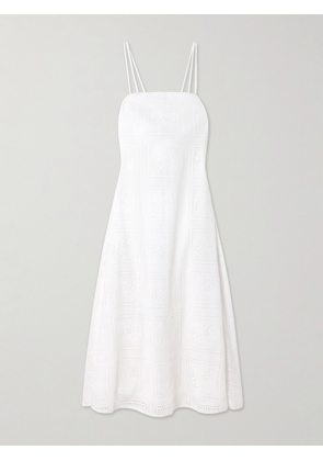 Tory Burch - Open-back Broderie Anglaise Cotton Midi Dress - White - x small,small,medium,large,x large